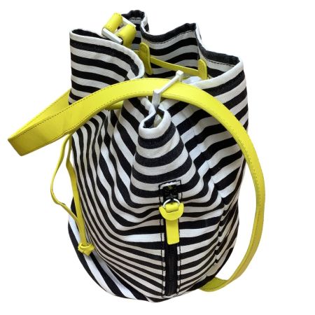 Kate Spade SATURDAY ケイトスペード レディース 巾着 バッグ ホワイト×ブラック×イエロー