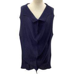 me ISSEY MIYAKE イッセイミヤケ ワッフル プリーツ 変形 カットソー　 MI61KK224 ネイビー Bランク