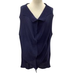 me ISSEY MIYAKE イッセイミヤケ ワッフル プリーツ 変形 カットソー　 MI61KK224 ネイビー Bランク