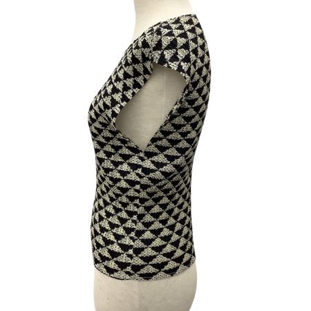 ISSEY MIYAKE イッセイミヤケ PLEATS PLEASE カットソー 総柄 SIZE 3 PP82-JK574 ベージュ×ブラック
