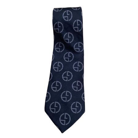 GIORGIO ARMANI ジョルジオアルマーニ メンズ ネクタイ ブラック×ホワイト