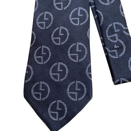 GIORGIO ARMANI ジョルジオアルマーニ メンズ ネクタイ ブラック×ホワイト