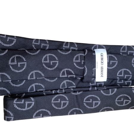 GIORGIO ARMANI ジョルジオアルマーニ メンズ ネクタイ ブラック×ホワイト
