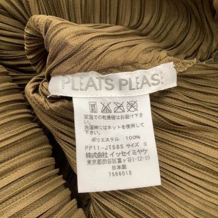 ISSEY MIYAKE イッセイミヤケ PLEATS PLEASE チュニック 変形  SIZE 3 PP11-JT585 ブラウン