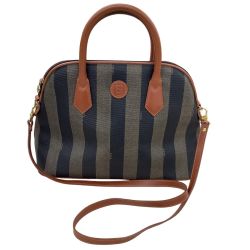 FENDI フェンディ レディース ハンドバッグ  PVC ぺカン柄 ブラウン Bランク