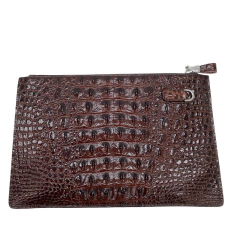 BOLINI ボリーニ クラッチバッグ セカンドバッグ ワニ革 ブラウン