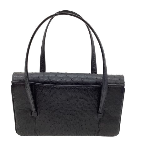 レディース ハンドバッグ オーストリッチ レザー ブラック