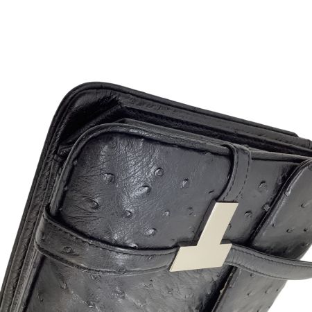 レディース ハンドバッグ オーストリッチ レザー ブラック