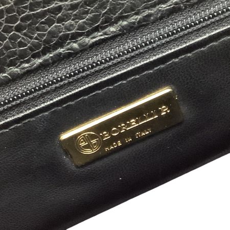 borelli p レディース ２WAYバッグ オーストリッチ レザー ブラック