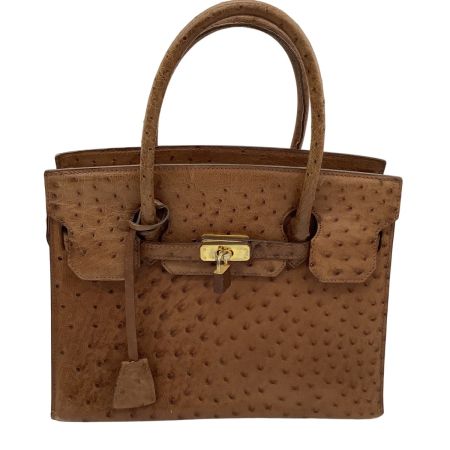 KRISTAR CROCO レディース ハンドバッグ オーストリッチ ライトブラウン