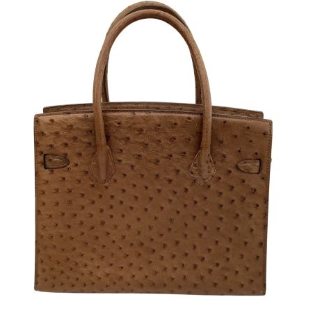 KRISTAR CROCO レディース ハンドバッグ オーストリッチ ライトブラウン