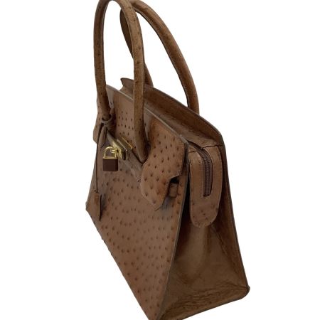 KRISTAR CROCO レディース ハンドバッグ オーストリッチ ライトブラウン