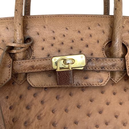 KRISTAR CROCO レディース ハンドバッグ オーストリッチ ライトブラウン