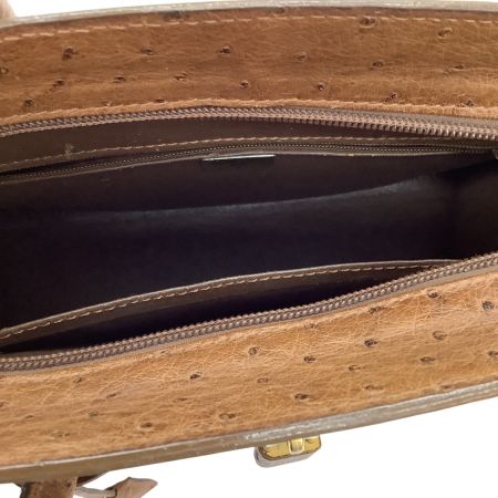 KRISTAR CROCO レディース ハンドバッグ オーストリッチ ライトブラウン