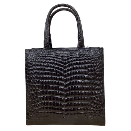 レディース クロコダイル ワニ革 ハンドバッグ ブラック