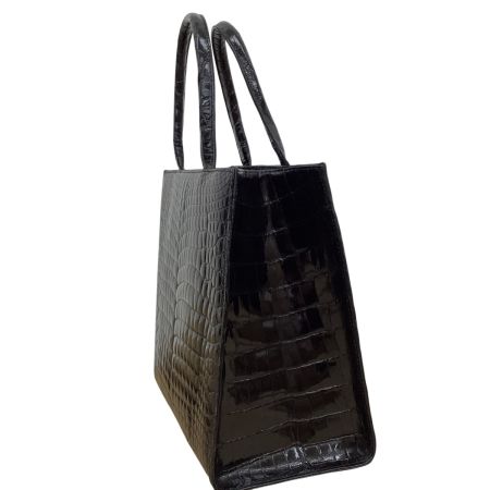 レディース クロコダイル ワニ革 ハンドバッグ ブラック