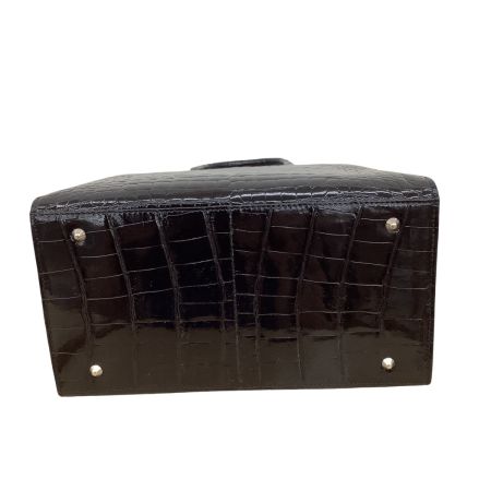 レディース クロコダイル ワニ革 ハンドバッグ ブラック