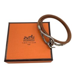 HERMES エルメス ブレスレット レザー ブラウン Bランク