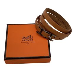 HERMES エルメス ブレスレット レザー ブラウン Bランク