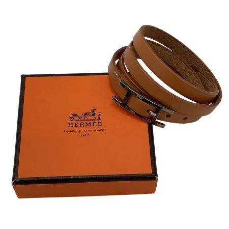 HERMES エルメス ブレスレット レザー ブラウン