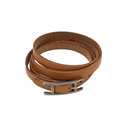HERMES エルメス ブレスレット レザー ブラウン