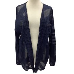 ISSEY MIYAKE イッセイミヤケ PLEATS PLEASE カーディガン  シースルー SIZE 3 PP01-JO722 ネイビー Bランク