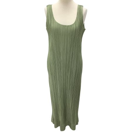 ISSEY MIYAKE イッセイミヤケ PLEATS PLEASE ノースリーブ ワンピース  SIZE 3 PP83-JH205 オリーブ