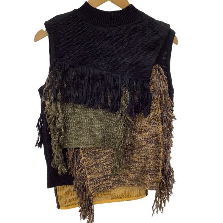 AKIRA NAKA アキラナカ ノースリーブニット SIZE 1 AP1836BKKH ブラック×グリーン×イエロー