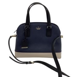Kate Spade ケイトスペード レディース ２WAYバッグ  PXRU8262 ネイビー×アイボリ― Bランク