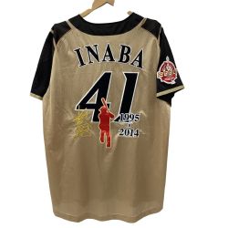 FIGHTERS 日本ハムファイターズ 野球 稲葉篤紀選手 引退記念ユニフォーム SIZE L ゴールド×ブラック Bランク