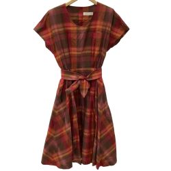 Burberrys バーバリーズ ワンピース チェック SIZE 9AR FM041-678 レッド×オレンジ Bランク