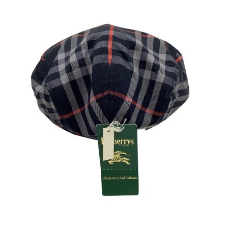Burberrys バーバリーズ 未使用 タグ付き ハンチング帽子  ネイビー×グレー×オレンジ