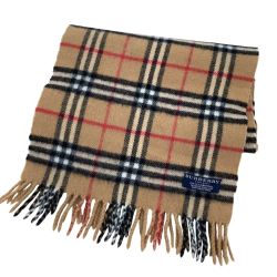 BURBERRY LONDON バーバリーロンドン マフラー ラムウール ノバチェック ベージュ Bランク
