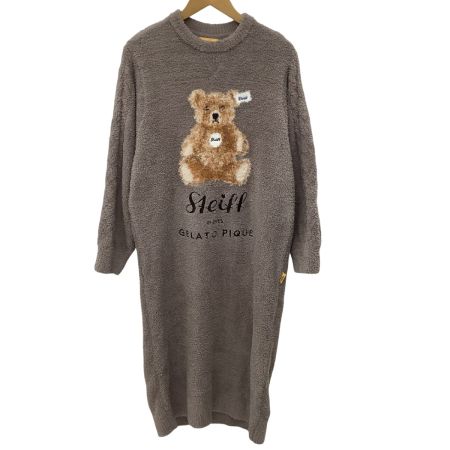 Steiff×ＧＥＬＡＴＯ ＰＩＱＵＥ シュタイフ×ジェラピケ ルームウェア ワンピース SIZE 1 ブラウン
