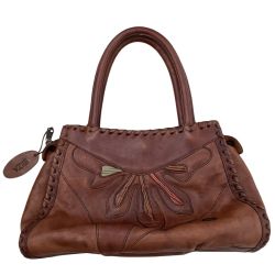 IBIZA イビサ レディース ハンドバッグ レザー ブラウン Bランク