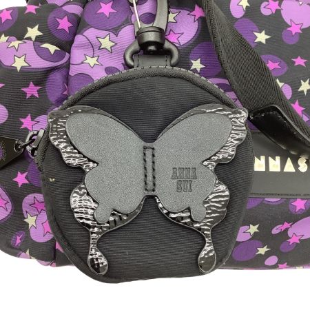 ANNA SUI アナスイ レディース ハンドバッグ ポーチ付き パープル×ブラック