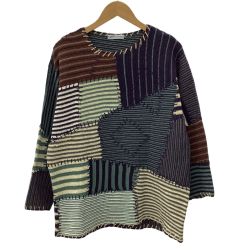 tsumori chisato ツモリチサト ISSEY MIYAKE イッセイミヤケ レディース ニット SIZE M ネイビー×グリーン×ブラウン Bランク