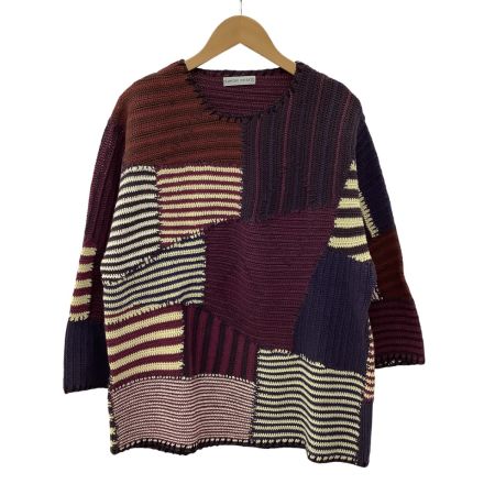 tsumori chisato ツモリチサト ISSEY MIYAKE イッセイミヤケ レディース ニット SIZE M アイボリー×ワインレッド×ネイビー