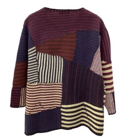 tsumori chisato ツモリチサト ISSEY MIYAKE イッセイミヤケ レディース ニット SIZE M アイボリー×ワインレッド×ネイビー