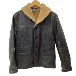 RALPH LAUREN ラルフローレン メンズ Vintage レザージャケット ムートン カーコート SIZE S ブラック Cランク