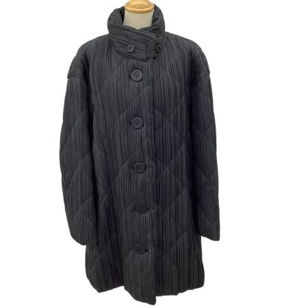 ISSEY MIYAKE イッセイミヤケ レディース プリーツ キルティングコート SIZE L IM43-FA109 ブラック