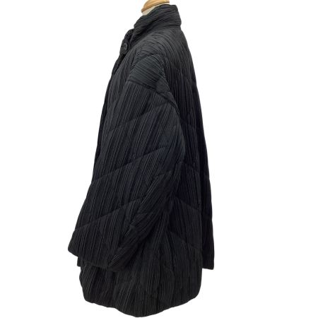 ISSEY MIYAKE イッセイミヤケ レディース プリーツ キルティングコート SIZE L IM43-FA109 ブラック