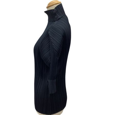 ISSEY MIYAKE イッセイミヤケ PLEATS PLEASE 変形 タートルネック カットソー SIZE 3 PP53-JK161 ネイビー