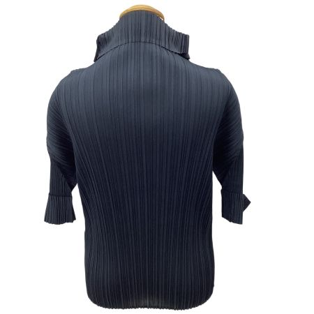 ISSEY MIYAKE イッセイミヤケ PLEATS PLEASE 変形 タートルネック カットソー SIZE 3 PP53-JK161 ネイビー