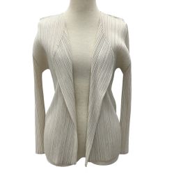 ISSEY MIYAKE イッセイミヤケ PLEATS PLEASEカーディガン  SIZE 3 PP61-J0163 ベージュ Bランク