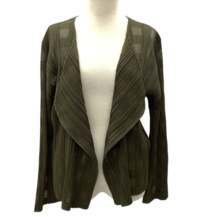 PLEATS PLEASE メッシュ　5分袖　カーディガン イッセイミヤケ ISSEY MIYAKE イッセイミヤケ PLEATS PLEASE カーディガン メッシュ