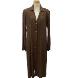 ISSEY MIYAKE イッセイミヤケ PLEATS PLEASE ロングコート ジャケット SIZE 4 PP33-JA444 ブラウン Bランク