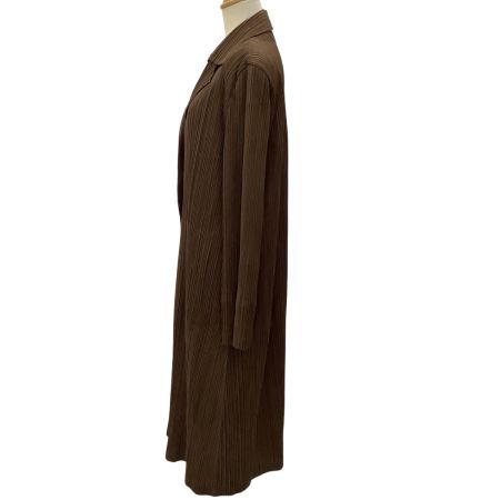 ISSEY MIYAKE イッセイミヤケ PLEATS PLEASE ロングコート ジャケット SIZE 4 PP33-JA444 ブラウン