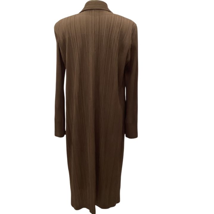 イッセイミヤケ　ISSEY MIYAKE 　プリーツ　ジャケット　ブラウン ISSEY MIYAKE イッセイミヤケ PLEATS PLEASE ロングコート ジャケット