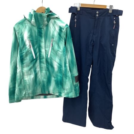 Pureconscious ピュアコンシャス レディース スノーウェア スキーウェア 防寒つなぎ 上下セット SIZE L 上グリーン、下ネイビー